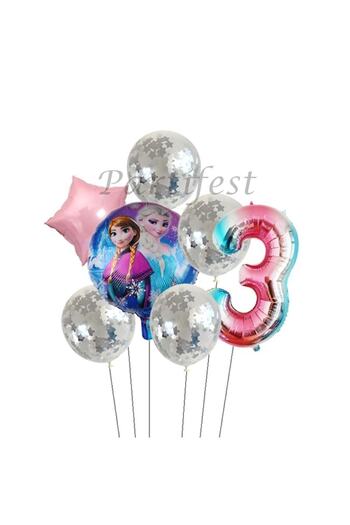 Parti Station Frozen 3 Year Old Balloon Set Frozen Foil Balloon Set Concept Birthday Set Age Balloon