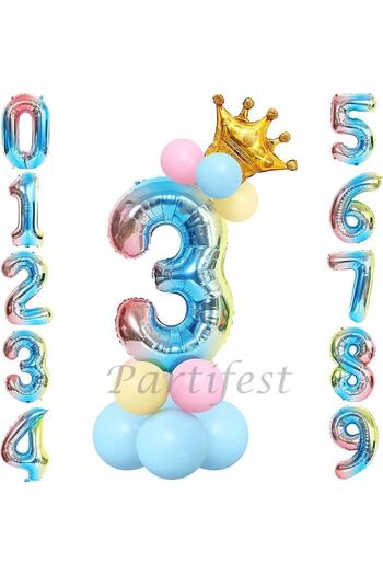 Parti Station Unicorn Concept 3 Year Old Figure Balloon Welcome Set Birthday Party Set
