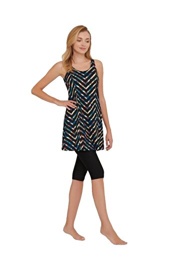Adasea Black New Strappy Swimsuit with Shorts