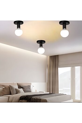 retro home design Tekli Plafonyer Sarkıt Tavan Avizesi (camsız)