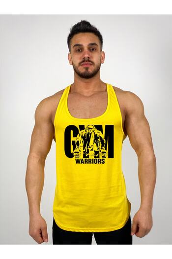 Black İstanbul Gym Warriors Printed Strappy Fitness Athlete