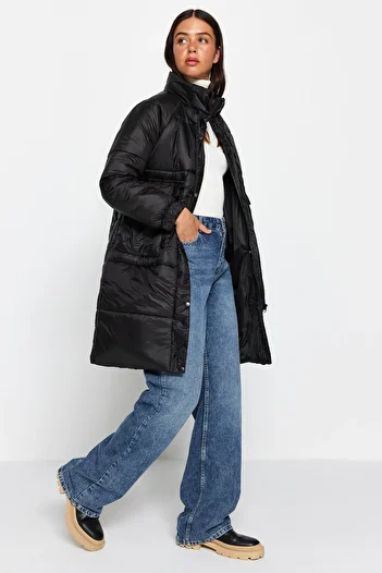 Trendyol Collection Black Quilted Water Repellent Long Quilted Puffer Jacket TWOAW24MO00017