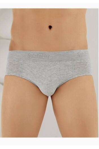 Şahinler Men's Gray Lycra Single Jersey Briefs Slip M New Season (6 Pieces Economical Pack)