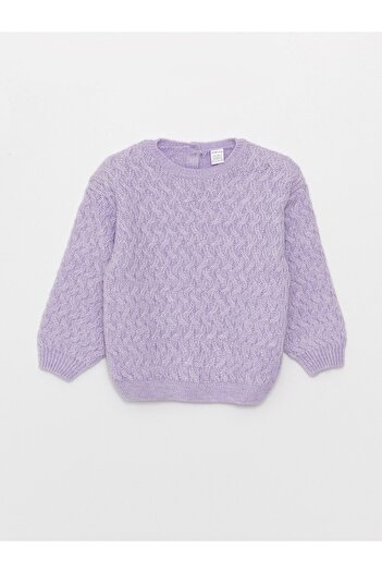 LC Waikiki Crew Neck Self-Patterned Baby Girl Knitwear Sweater