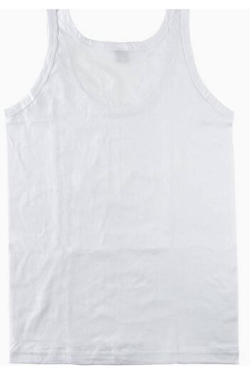 Tutku Boy's White Ribbed 100% Cotton Undershirt New Season (6 Economical Package)
