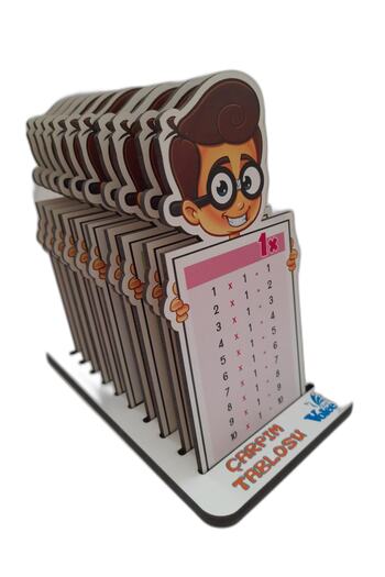 giftoom Gıftoom Mathematics Lesson Material Colorful Figured Wooden Multiplication Table - Boy