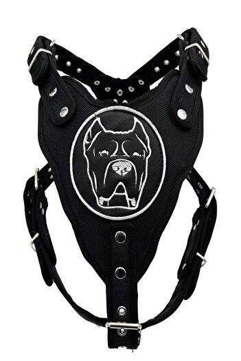 Tasma Market Black Cane Corso Dog Chest Collar Chest Collar