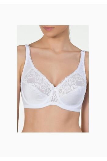 Kom Women's White Wire Capless Gathering Bra New Season