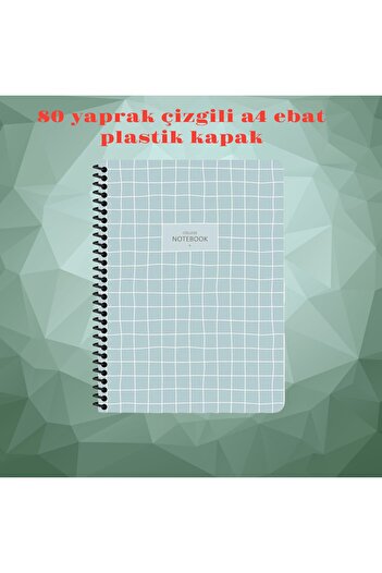 SEYFİKİRTASİYE STRIPED A4 80 SHEETS PLASTIC COVER WIRE NOTEBOOK COLLEGE SHARP COLOR