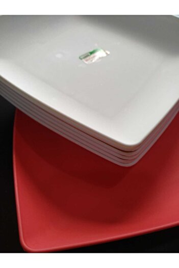 NEKA HOME Square Deep Serving Plate 6 Pieces White