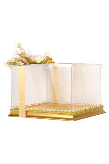 mixefor Çeyiz Kutusu - Damat Çeyiz Kutusu -gelin Çeyiz Kutusu 35cm X25cm X 20cm Pleksi Kutu Kadife Zeminli