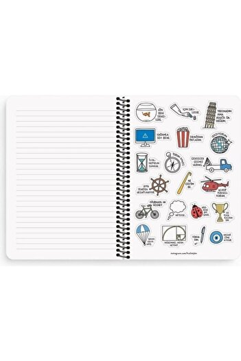 KESKİN COLOR Feeling Things 18.5x25 80 Sheets Striped Spiraled Cardboard Cover CURVES