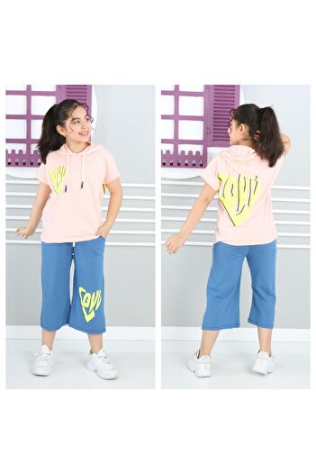 TRENDİMİZBİR LOVE PRINTED OVERSIZE GIRL'S SUIT