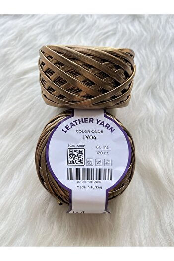 Mira Filati Copper - Metallic Leather Ip - Leather Yarn - 120g. - 60m. - Bag - Wallet - Case -