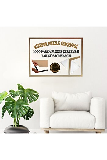mixefor Puzzle Frame 1000 Pieces Color Silver Size 68cm X 48cm Front Surface Unbreakable Antireflective