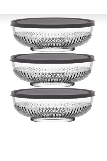 LAV Tokyo Storage Container 3Pcs 880Cc Gray Lid Tok-282