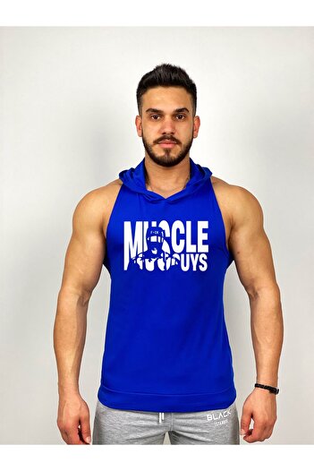 Black İstanbul Μονό μπλουζάκι γυμναστικής με κουκούλα Muscle Guys