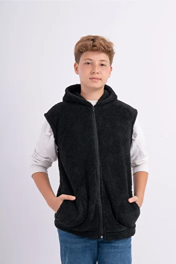 Sweets Collection Children's Hooded Welsoft Plush Vest with Pockets