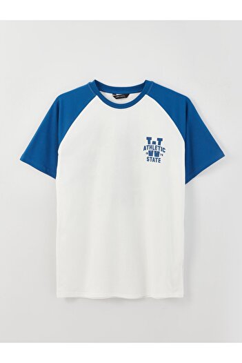 LC Waikiki Color Blocked Crew Neck Short Sleeve Men's Combed Cotton T-Shirt