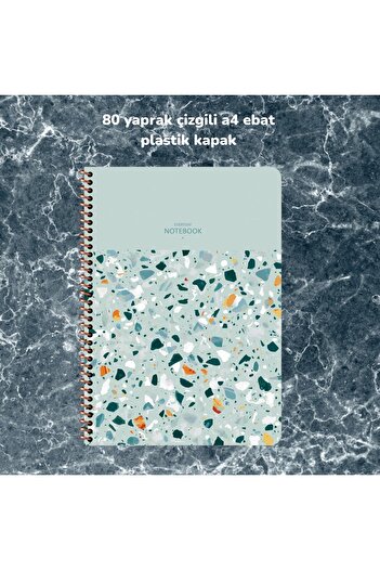 SEYFİKİRTASİYE STRIPED A4 80 SHEETS PLASTIC COVER WIRE NOTEBOOK LIBRA SNIP COLOR