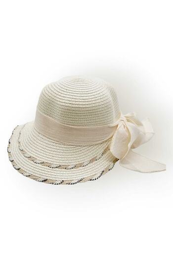 Tezzgelsin Women's Bow Organic Straw Summer Cloche Hat