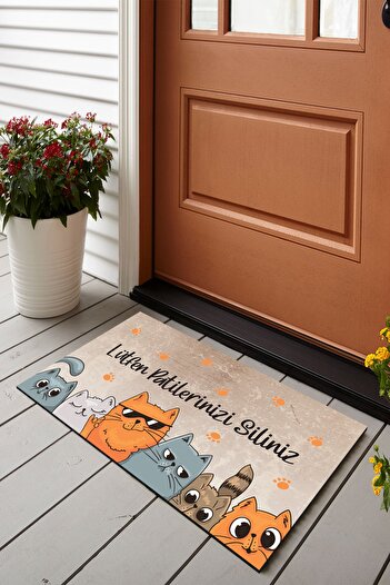 Vagonik Please Wipe Your Paws Digital Printed 50x70cm Decorative Multi-Purpose Indoor and Outdoor Door Mat