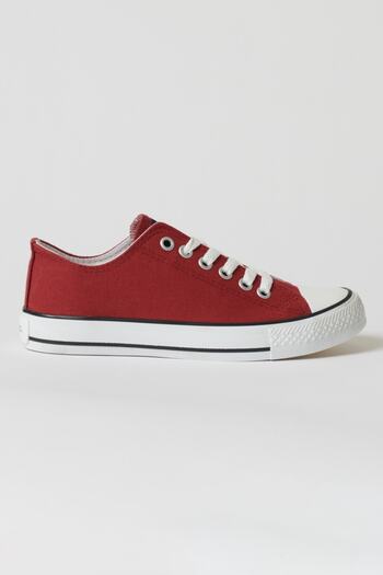 ALTINYILDIZ CLASSICS Men's Burgundy Daily Comfortable Canvas Sports Shoes