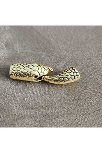ElifceByÖzlem Snake Head Prisoner And Leather Sealing Gold 7 Mm