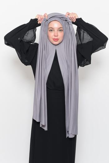 Altobeh Ready Practical Snap-on Luxury Organic Plain Combed Shawl Evenly Aligned Gray