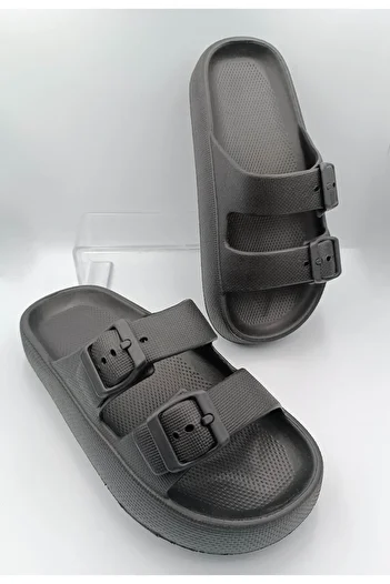 Akınal Bella AKINAL BELLA DOUBLE BUCKLE COMFORTABLE SOLE WATER RESISTANT SLIPPERS