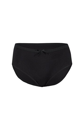 YILDIZ 12 Pieces Modal Rib High Waist Panties Black 3806