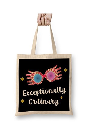 Baskı Dükkanı Hp Luna Lovegood Exceptionally Ordinary Bez Çanta Uzun Saplı