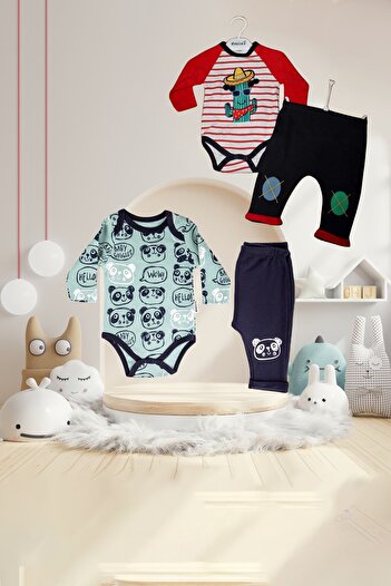 Necix's Panda 3lü Bebek Takımı Ve Kırmızı Kaktüs Takımı Avantajlı Takım Askılık Hediyeli!!!...