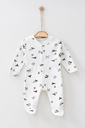ADABEBEK 100% Cotton Campers Patterned Jumpsuit 1907