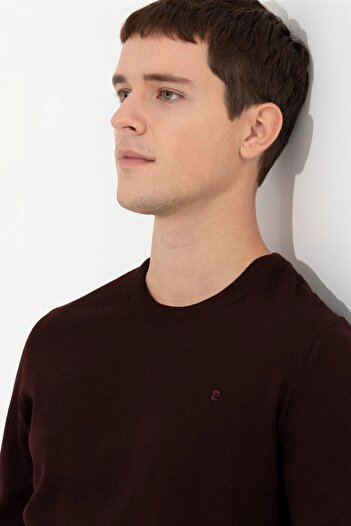 Pierre Cardin Claret Red Regular Fit Basic Sweater