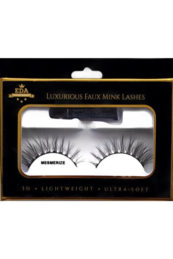 EDA LUXURY BEAUTY Mesmerize Natürel 3D Faux Mink Takma Kirpik Lüks Doğal Günlük Medium Orta Boy Seyrek False Lash Set