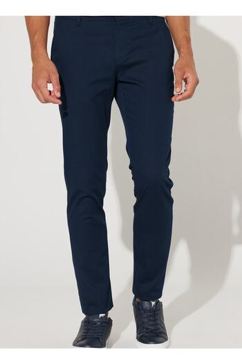 ALTINYILDIZ CLASSICS Normal Waist Narrow Leg Slim Fit Navy Blue Men's Trousers 4a0123200091