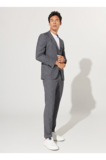 ALTINYILDIZ CLASSICS Normal Bel Slim Fit Antrasit Melanj Erkek Takım Elbise 4a3023200103