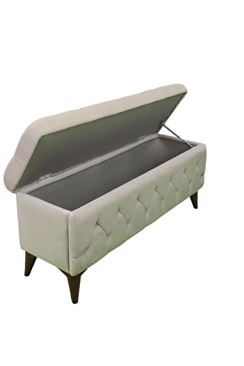 vavonni 120 Cm Sandıklı Puf 3d Kapitone A A Kalite Krem