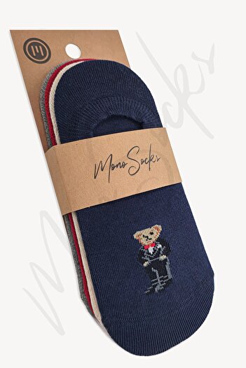 lesepri Teddy Bear Invisible Seamless Sneaker Socks with Teddy Bear