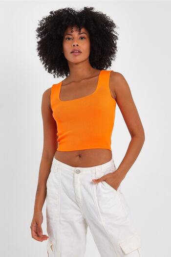 ALEXANDERGARDI AlexanderGardı Square Collar Crop Tank Top - A90779-S