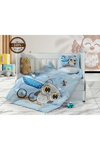 Şahinhome 100% Cotton Owl Pattern Baby Duvet Cover Set