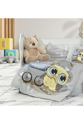 Şahinhome 100% Cotton Owl Pattern Baby Duvet Cover Set
