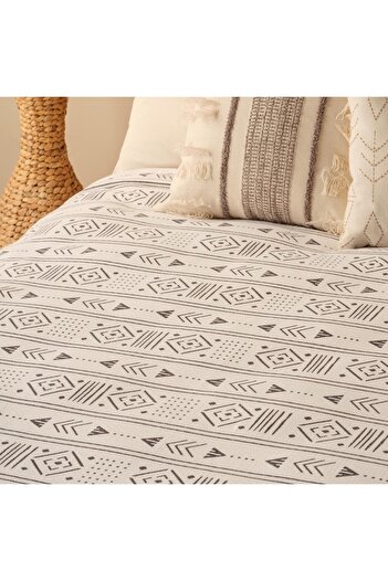 Bella Maison Double PrintedAnchalCotton Pique - Anthracite (200x220 Cm)