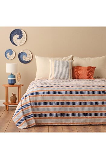 Bella Maison Marin Cooper Printed Cotton Single Pique - Blue (150X220 cm)