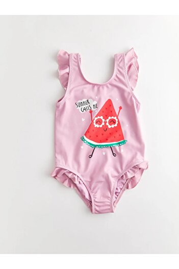 LC Waikiki Bedruckter Badeanzug für Babys mit Rundhalsausschnitt