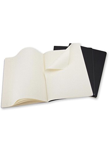 Moleskine دفتر ملاحظات مكون من 3 قطع من Cahier مقاس XL، مقاس 19 × 25 سم باللون الأسود