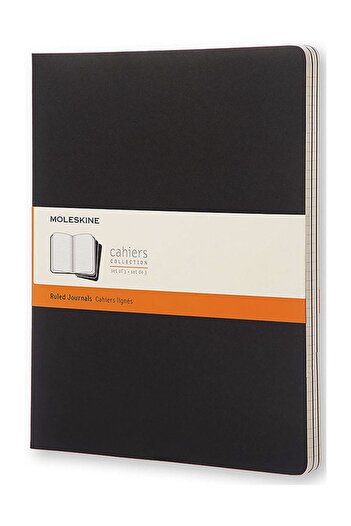 Moleskine Cahier Xxl 3-Piece Lined Notebook, 21.6x27.9cm Black