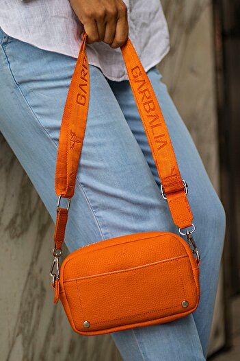Garbalia West Adjustable Cross Handle and Shoulder Strap Mini Orange Women's Bag with Magnet and Zipper