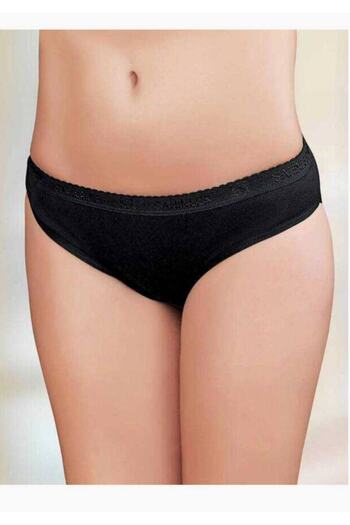 Şahinler Black Waist Elastic Printed Low Waist Slips 12-Piece Economical Pack M New Season